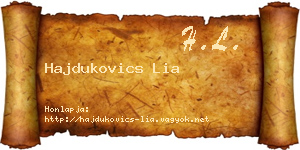 Hajdukovics Lia névjegykártya